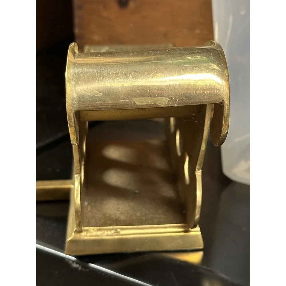 Vintage Solid Brass Christmas Stocking Hangers Holders Christmas Sleigh